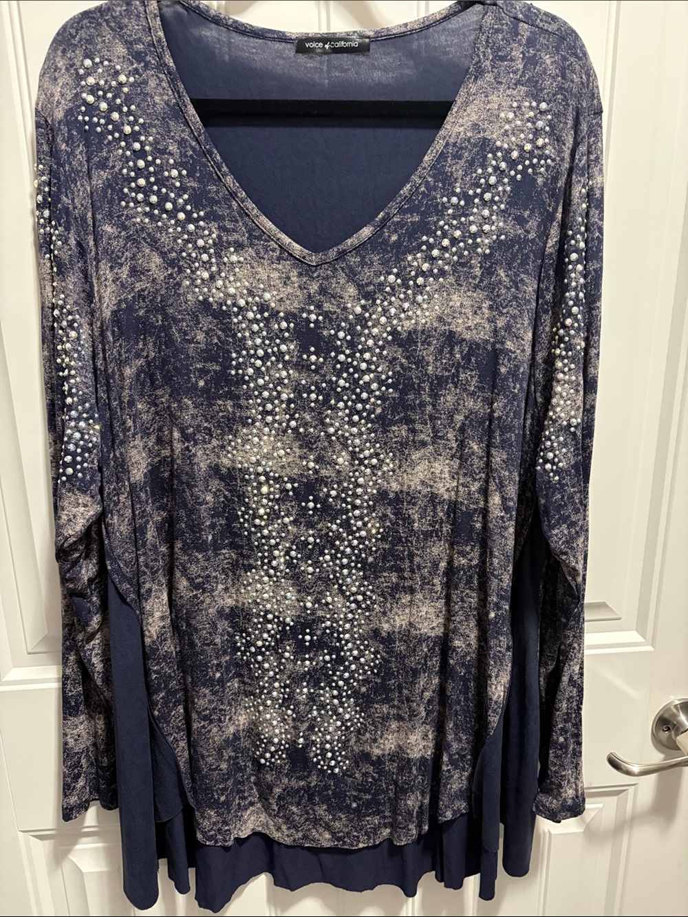 Voice of California 3XL Rhinestone Embellished Layered Tunic Top
